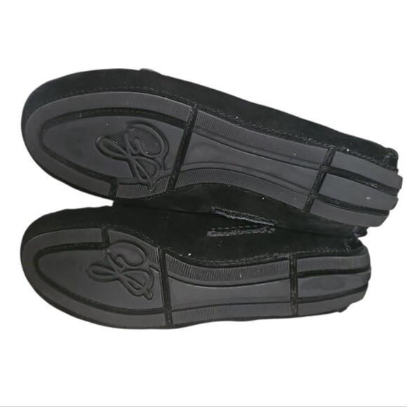 Sam Edelman Jalen Studded Suede Moccasins 6.5 Black Gold Tassel Detail Slip On - Picture 11 of 12